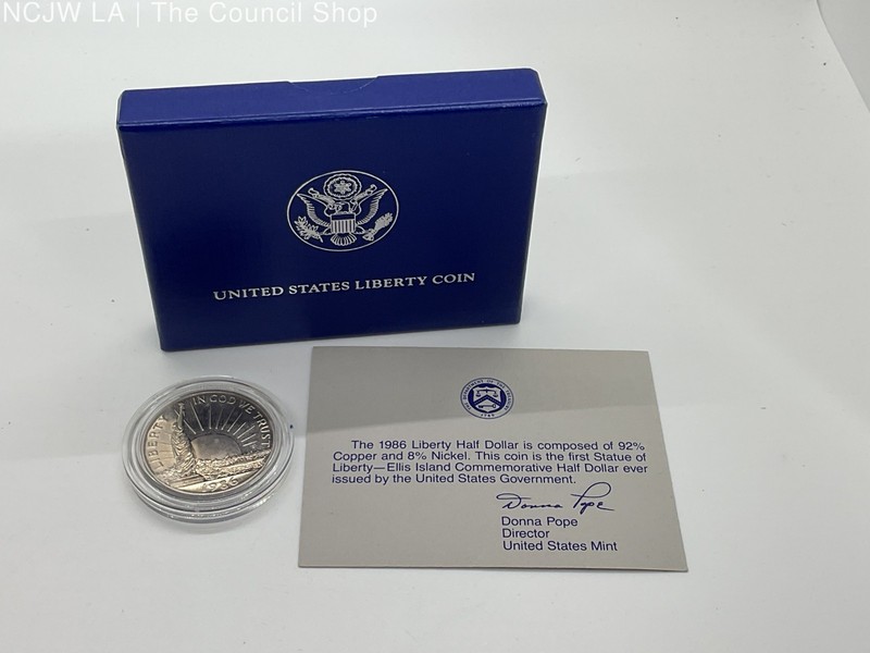 1986 Liberty Commemorative Half Dollar with Original Box