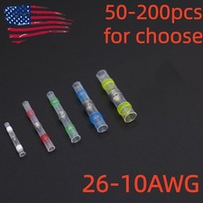 50-200Pcs New Solder Seal Sleeve Heat Shrink Wire Butt Connector Splice Terminal