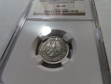 W80 Germany Weimar 1927-F 50 Pfennig NGC MS-64 Top Pop:2/0 Tied For Finest!