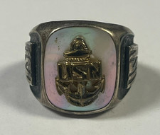 Vintage United States Navy Sterling Silver USN Ring Size 8 Weighs 14.31 Grams