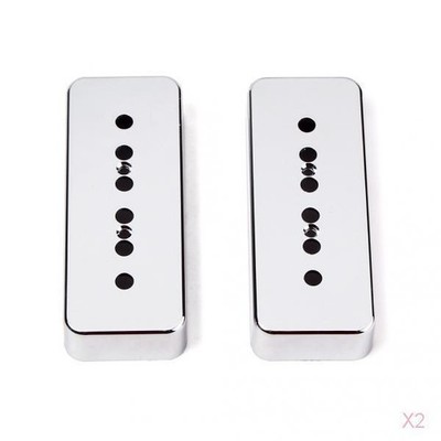 2Pcs Silver Humbucker Pickup Cover 50/52mm Pole Passend Für P90 Soap Bar
