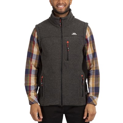 Trespass Herren Jynxless Full Zip Ribbed Fleece Bodywarmer Weste - Schwarz