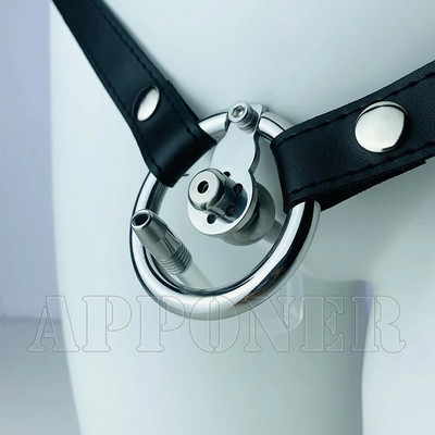 Metal Flat Chastity Cage With Ball Detachable tube CBT Cage Sissy Adult Products