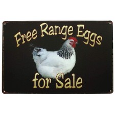 Farm Fresh Free Range Eggs for Sale Tin Metal Signs Home D cor 8x12