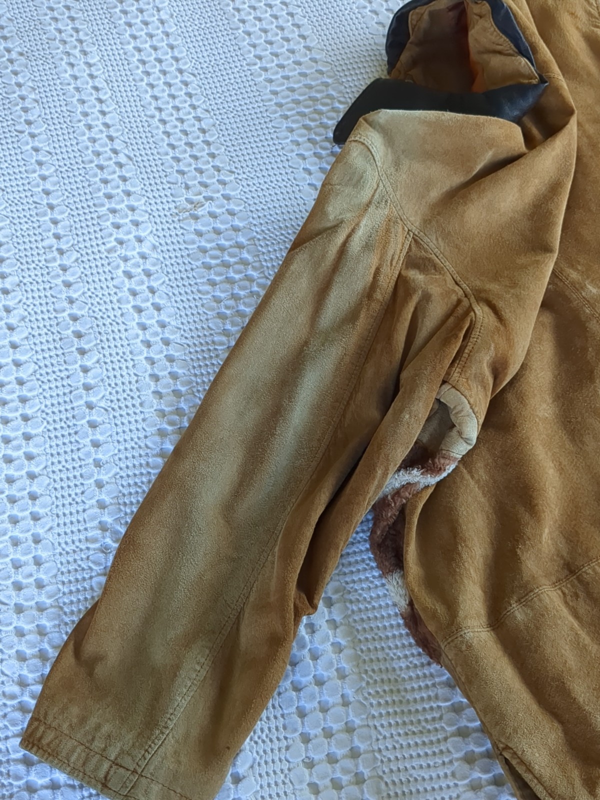 Vtg Express Patchwork Leather Jacket Cow Women Br… - image 8