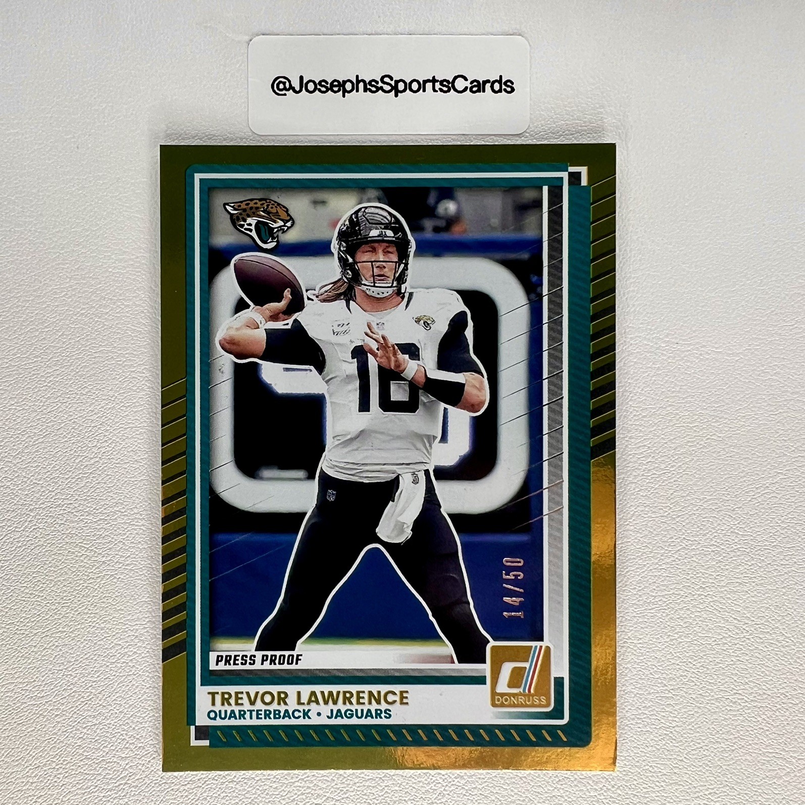 Trevor Lawrence 2025 Panini Donruss #216 Press Proof Gold /50 Jaguars