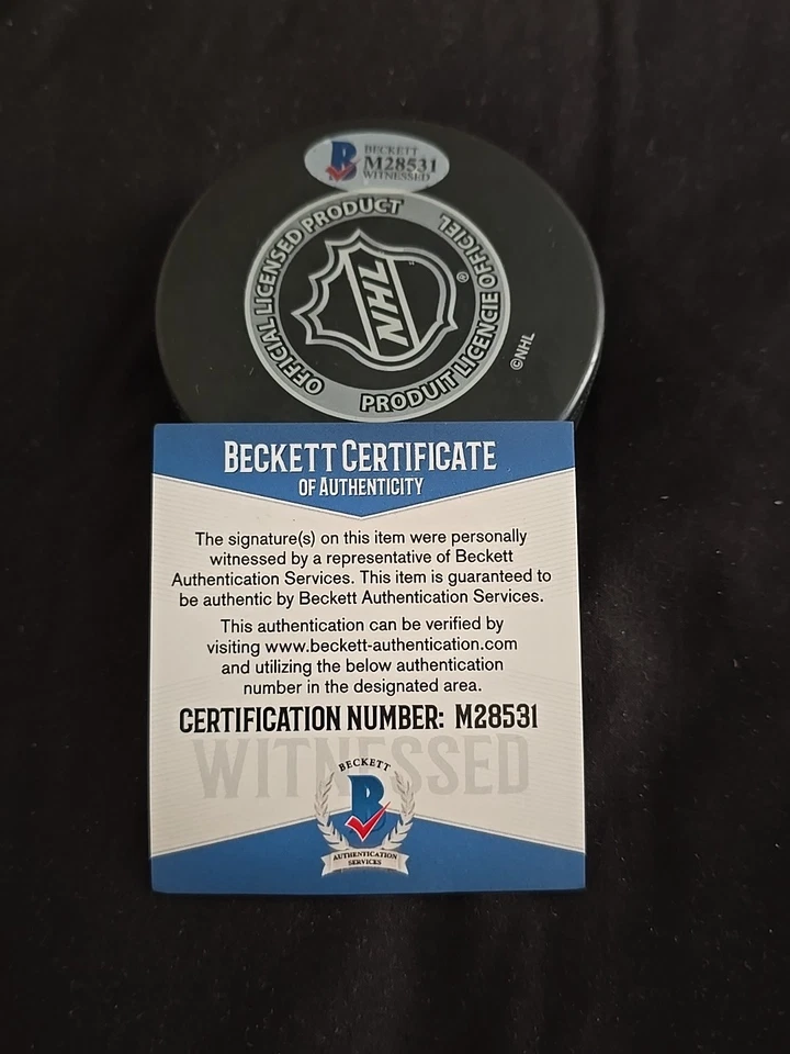 Patrick Sharp Beckett BAS SIGNED AUTOGRAPHED NHL ASG MVP Puck Blackhawks - Image 4 of 4