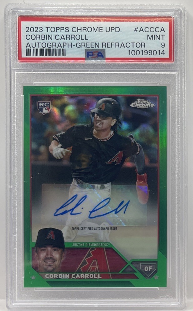 Corbin Carroll 2023 Topps Chrome #RA-CCA Rookie Autographs - Green