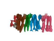 Kids Vintage 90s plastic forks  spoons  Elmo mcksc Spoon  Fork And Straws
