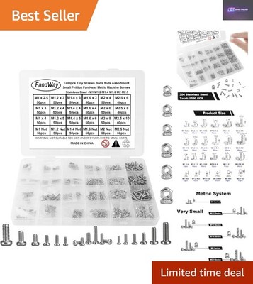 1200-teiliges Edelstahl Micro Schrauben & Muttern Set - Ideal für Uhren & PC Reparatur