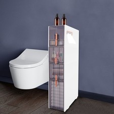 5Tier Bathroom Floor Cabinet Storage Cabinet Narrow Standing Toilet Paper Holder