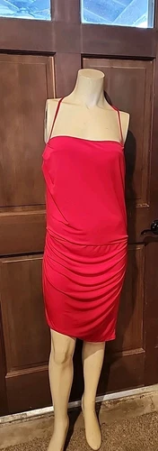 UNDERCOVER Abito Victoria's Secret Rosso Drappeggiato Spaghetti Strap Tg Med