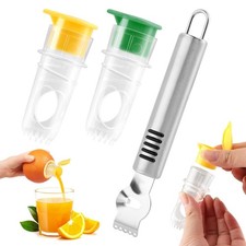 2 Pcs Mini Lemon Squeezer,with Stainless Steel Grater New Screw Top Lemon Squ...