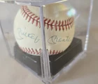 Mickey Mantle signed ball PSA overall grade 8, autograph grade 9, baseball 7