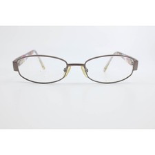 B.U.M. Equipment Brown Metal Oval Eyeglass Frames Multi-Color Heart Temples