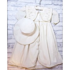 Vintage Victorian Picuky Cream and Gold Christening Dress