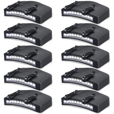 10 Pcs Light Clip 11 Cap Lights Clip on Hat Headlamp Battery Cap Brim Lamp Bl...