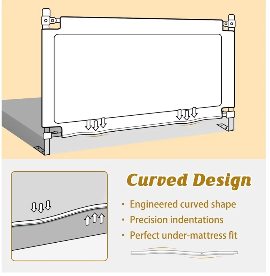 JWPEHOE Height Adjustable Bed Rails (3)  for Toddlers-Queen Bed 78"X78"X59" - Image 3 of 4