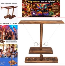 Wooden Ring Toss Game for Adults Kids Indoor Outdoor 15.7 x 13 In Large