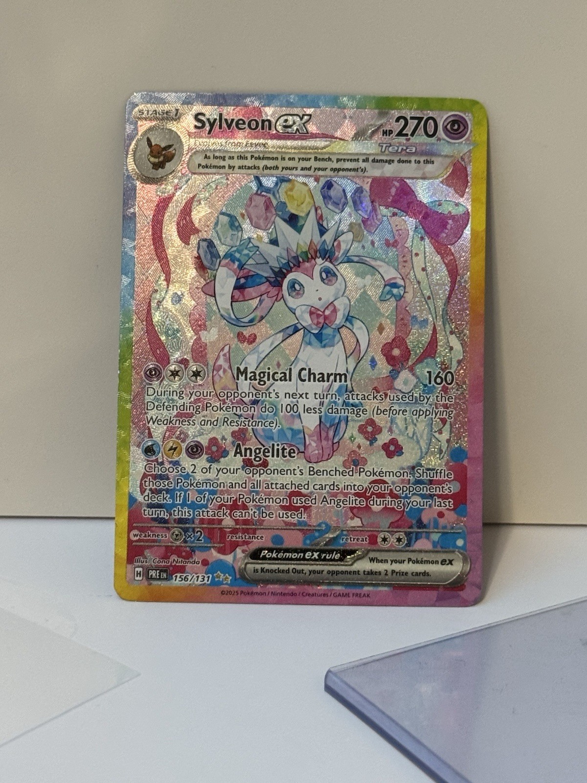 Pokemon Prismatic Evolutions Sylveon EX 156/131 Special Illustration Rare SIR NM