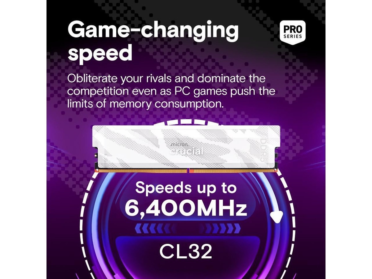 Crucial Pro Overclocking 32GB (2 x 16GB) DDR5 6400 (PC5 51200