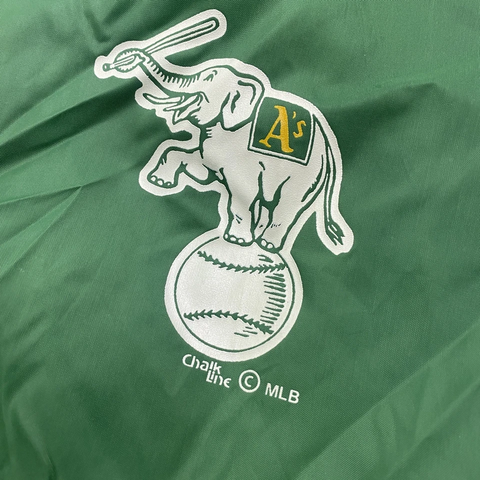 Chaqueta De Colección Oakland Atletics Línea Tiza Para Hombres XL Verde Años 80 A MLB Béisbol Foto 4 de 4