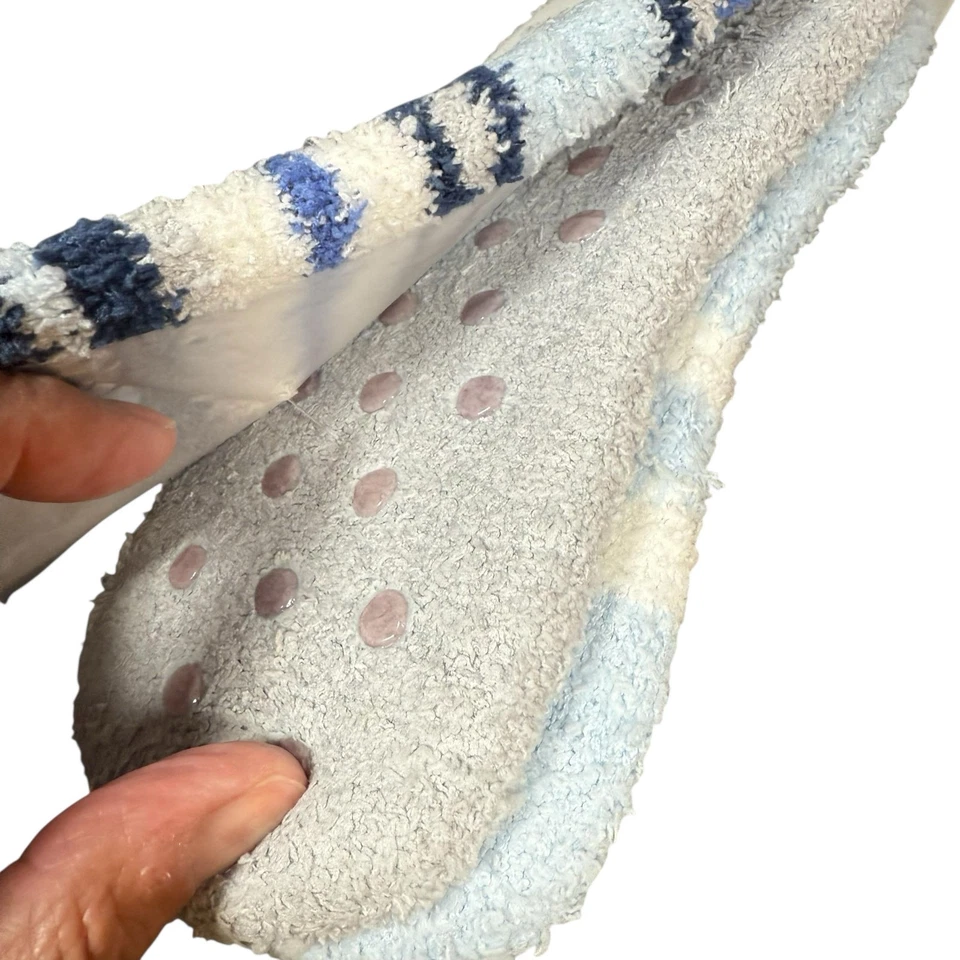 Nuevo Juego de 3 Calcetines al Tobillo Jessica Simpson Difusos Azul Blanco Talla 4-10 Agarre Antideslizante Foto 3 de 4