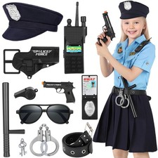 Luucio Girls Police Officer Costume for Kids, Police Costume for Kids, Halloween
