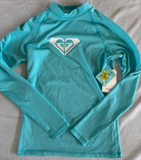 ROXY WHOLE HEARTED RASH GUARD SWIM TOP LONG SLEEVE UPF 50 GIRLS YOUTH SMALL