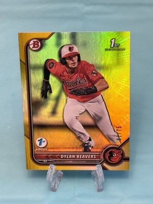2022 1st BOWMAN CHROME PROSPECTS YELLOW  BDC-160 DYLAN BEAVERS 02/75
