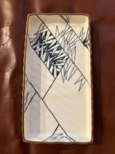 Royal Copenhagen Floreana 202/5567, 9.5” X 4.5” Dish Tray Platter White Blue