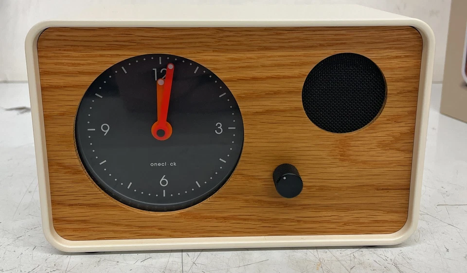 OneClock Minimalist Bedroom Analog Waking Alarm Clock, White Oak, Loose Wood - Image 3 of 4