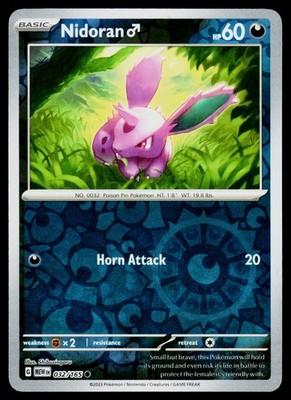 Nidoran M 032/165 Common 151 Pokemon Reverse Holo Near Mint