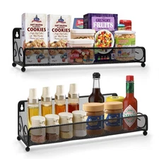 2 pack spice rack organizer for wall mounted or countertop , Jars Storage Org...