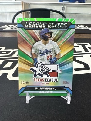 2025 TOPPS PRO DEBUT LEAGUE ELITES GREEN FOIL /99 DALTON RUSHING #LE-17