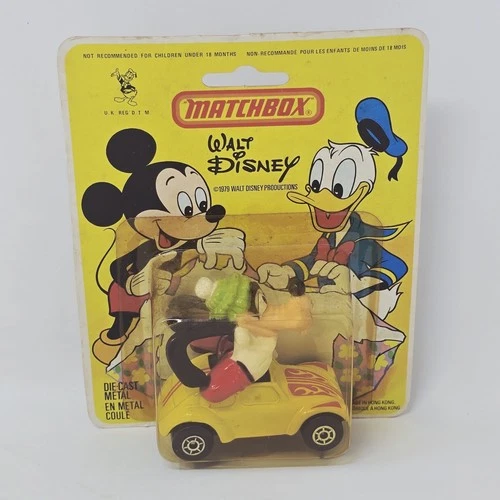 Vintage 1979 MATCHBOX Walt Disney WD-3 GOOFY Yellow Die Cast Car NOS Hong Kong