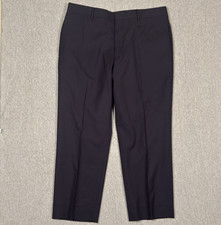 VTG Ralph Lauren Pants Mens 35x27 Blue Virgin Wool Made In Italy Pleated Dress