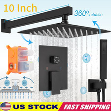 Shower Faucet Set w/Mixer Valve Kit Rainfall Shower Head Combo System Wall Mount