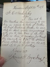 1871 Hudson NY Handwritten Letter Regarding F...