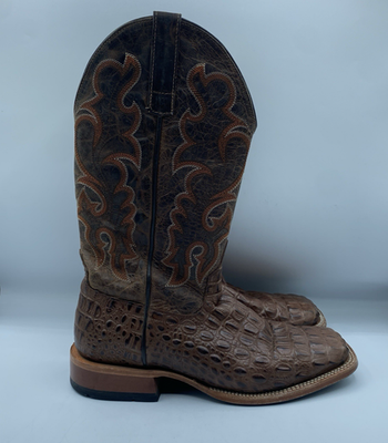 #ad Horse Power Anderson Bean Boots HP1070 Mens 8.5 D Brown Crocodile Print Western $199.97