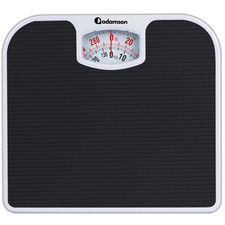 Analog Bathroom Scale, up to 300 LB, Anti-Skid Rubber Surface, Black