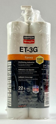 #ad Simpson Strong Tie ET 3G Anchoring Adhesive Epoxy 22 oz $29.00