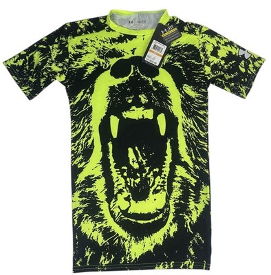 Under Armour Compression Shirt S Black Green Alter Ego Beast Bear Graphic NWT