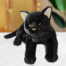 Cat Plush Doll Black Cat Stuffed Animal Doll Cute Cat Doll Birthday Gift