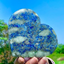 346G Natural Lapis Lazuli Crystal Quartz Hand Carved Heart-shaped Healing Gem