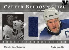 MATS SUNDIN: 2015-16 In the Game Final Vault - Game-used Jersey card, V 1 of 1