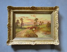 Sidney Watts (Early 20th century) English Countryside Oil Landscape Painting