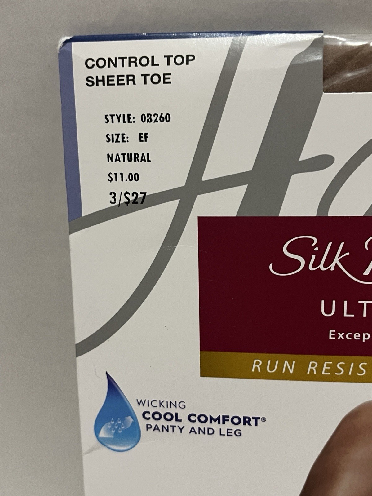 Hanes Silk Reflections pantyhose Natural size EF Ultra Sheer control top 0B260