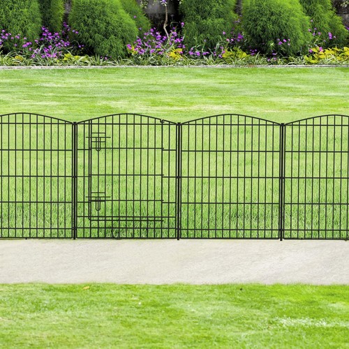 Decorative Garden Fence 6 Panels 11.8ft (L)×30in (H) Garden Fence No Dig Anim...