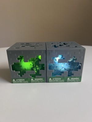   Minecraft Green & Blue Jelly Cube Squishy Bundle (Lot of 2)   Like Needoh